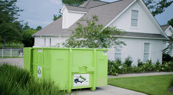 Clean Dumpster on Driveway